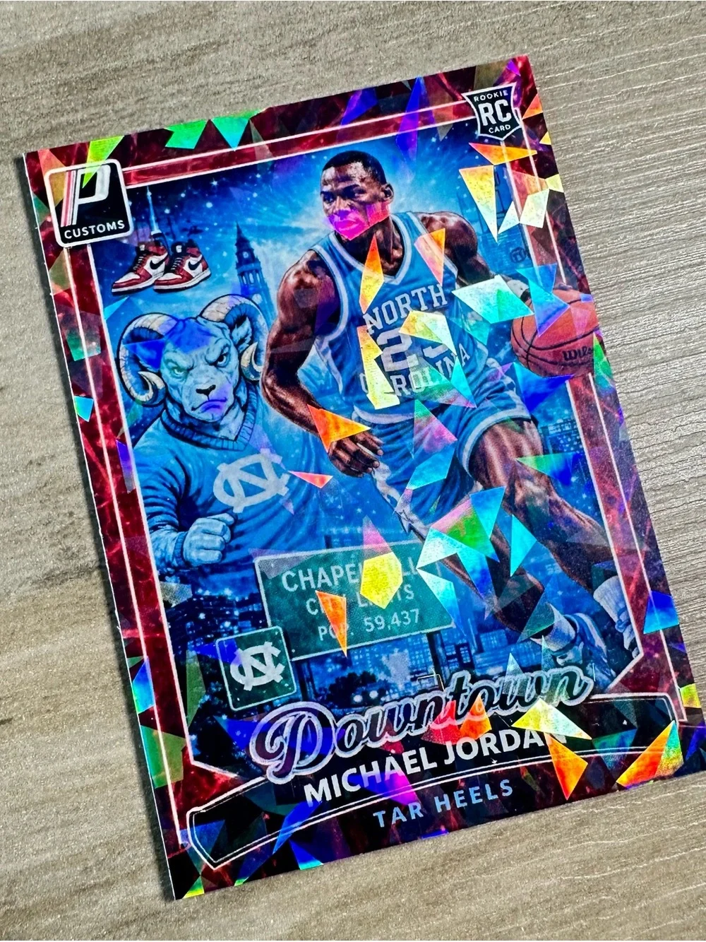 Michael Jordan Rookie Downtown Holo Novelty Card. North Carolina. Chicago Bulls.